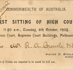 1903 High Court Admission Ticket