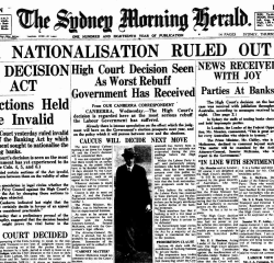 Banking Nationalisation case Sydney morning herald 12 August 1948