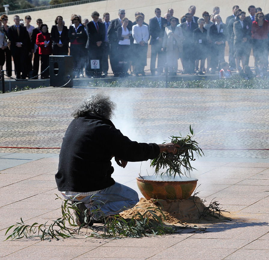 Smoking ceremony, part of the opening of a new Parliament.
