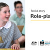 Slide 1: Front page of social story about PEO role-play