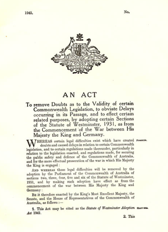 Statute of Westminster image