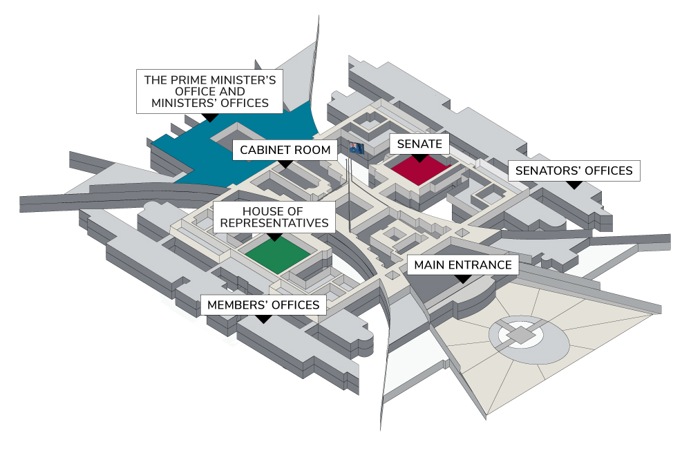 Floorplan of Australia's Parliament House.