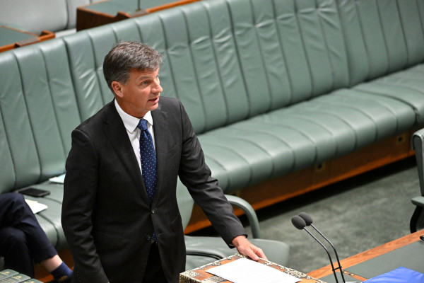 The Leader of the Opposition standing and speaking in the House of Representatives.