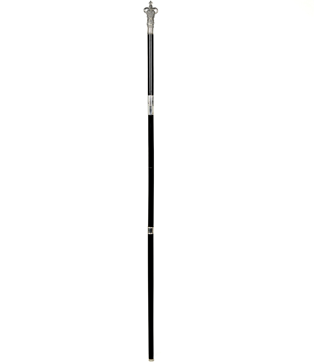 The Black Rod, a long, black, stick with silver sections and a silver crown on one end.