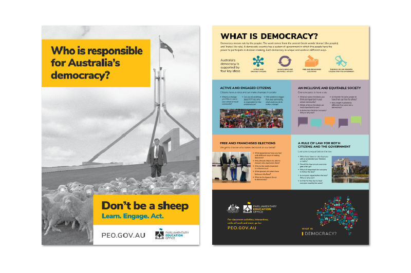 Double sided democracy poster